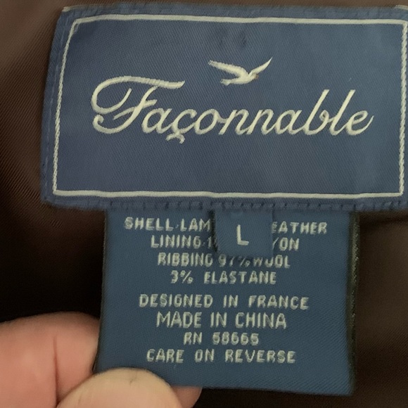 Faconnable Brown Lambskin Leather Jacket. Large. Beautiful. Excellent condition - Picture 9 of 12